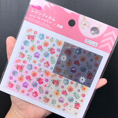 Flower Embroidery Clear Film | Floral Embellishments | Resin Fillers | Resin Craft Supplies