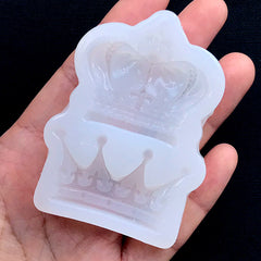 Crown Silicone Mold (2 Cavity) | Kawaii Soft Clear Mold for UV Resin Art | Epoxy Resin Craft Supplies