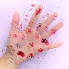 Red Spide Lily Clear Film Sheet | Equinox Flower Embellishments | Floral Resin Inclusions | UV Resin Fillers