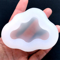 Large Puffy Cloud Silicone Mold | Kawaii Epoxy Resin Mold | Clear Soft Mould for UV Resin Art | Cute Paperweight DIY (66mm x 47mm)
