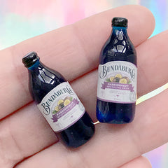 3D Dollhouse Ginger Beer | Miniature Alcoholic Beverage | Doll Drink Supplies (2 pcs / Blue / 12mm x 31mm)