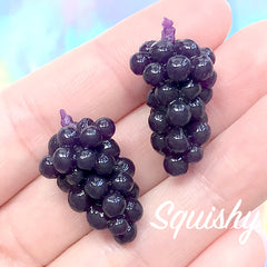 3D Miniature Grape (Soft and Squishy) | Dollhouse Food Supplies (2 pcs / Dark Purple / 15mm x 26mm)
