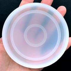 Round Trinket Dish Silicone Mold | Personalised Tray DIY | Coaster Mold | Kawaii UV Resin Art Supplies | Soft Clear Mould (80mm)
