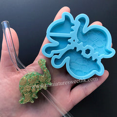 Turtle Straw Topper Silicone Mould | Animal Straw Attachment Mold | Party Supplies | Epoxy Resin Crafts (49mm x 28mm)