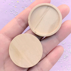 30mm Wood Bezel Setting for UV Resin Filling | Round Cameo Tray | Wooden Jewellery Findings (2 pcs / 30mm / Raw Color)