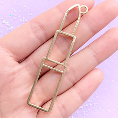 Lipstick Open Back Bezel | Cosmetic Charm | Makeup Beauty Deco Frame for UV Resin | Kawaii Crafts (1 piece / Gold / 16mm x 69mm)