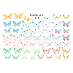 Pastel Butterfly Shrink Plastic Sheet | 3D Nail Art Supplies | Resin Shaker Bits DIY | Kawaii Jewelry Making (1 Sheet / Translucent)