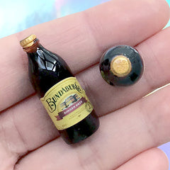 Miniature Ginger Beer | 3D Dollhouse Drink Supplies | Fake Food Jewellery Making (2 pcs / Brown / 12mm x 31mm)