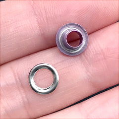 Painted Eyelets in 4mm | Colored Grommets and Washers for Leather | Handmade Craft Supplies (10 sets / Purple)