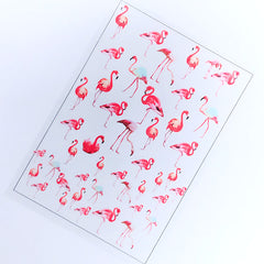 Flamingo Clear Film Sheet | Animal Resin Inclusions | Bird Embellishments for UV Resin Jewelry DIY