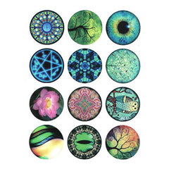 30mm Circle Print for Dome Cabochon DIY | Magic Circle Owl Lotus Tree Eye Clear Film | Resin Jewelry Making