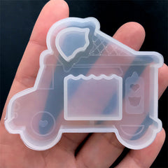 Ice Cream Truck Silicone Mold | Ice Cream Van Mould | Kawaii Shaker Charm Making | Resin Decoden Cabochon DIY (66mm x 54mm)