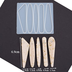 Geometric Shape Silicone Mold Assortment (5 Cavity) | Resin Hair Clip Making | Hair Jewellery DIY | Resin Art Supplies (69mm)