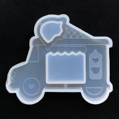 Ice Cream Truck Silicone Mold | Ice Cream Van Mould | Kawaii Shaker Charm Making | Resin Decoden Cabochon DIY (66mm x 54mm)