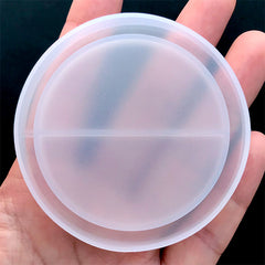 Round Resin Shaker Charm Silicone Mold | Circle Soft Mold | Decoden Cabochon DIY | UV Resin Art Supplies (65mm)