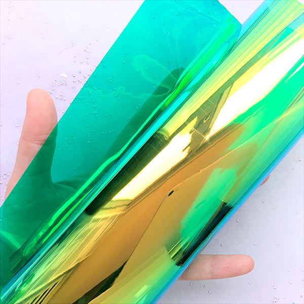 Iridescent Transparent PVC Leather Sheet | Rainbow Vinyl Fabric | Kawa ...