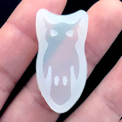 Spooky Owl Silicone Mold | Halloween Embellishment Mold | Small Bird Animal Mould | Clear Soft Mold for UV Resin Cabochon DIY (13mm x 30mm)