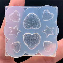 Star and Heart Sugar Gummy Candy Silicone Mold (8 Cavity) | Faux Sweets Deco | Fake Food Jewelry DIY | Decoden Supplies