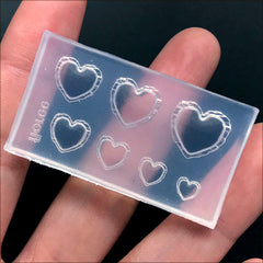 Miniature Heart Macaron Silicone Mold (7 Cavity) | Dollhouse Dessert Making | Mini Sweet Jewelry DIY | Kawaii Crafts (5mm to 12mm)