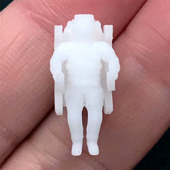 Miniature Cosmonaut for Resin Crafts | 3D Astronaut Embellishments | Space Resin Inclusions (2 pcs / 10mm x 20mm)