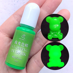 Luminous Colorant | Glow in the Dark Pigment | UV Resin Dye | Epoxy Resin Coloring | Resin Supplies (Green / 10ml)