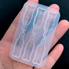Miniature Soft Drink Glass Bottle Silicone Mold (6 Cavity) | Dollhouse Soda Pop Mould | Kawaii Decoden Cabochon DIY (9mm x 29mm)