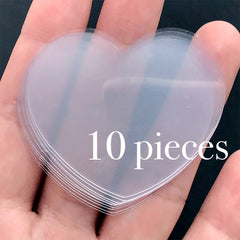 Kawaii Resin Shaker Charm DIY | Heart Silicone Mold | Decoden Cabochon Mold | Clear Soft Mold for UV Resin (49mm x 42mm)