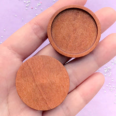 Round Wooden Bezel Tray for UV Resin Jewelry Making | 30mm Cabochon Setting | Wood Findings (2 pcs / 30mm / Orange Brown)