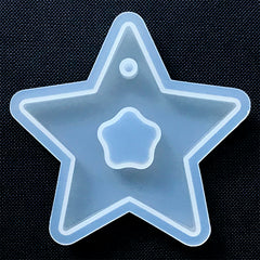Large Hollow Star Pendant Silicone Mold | Big Star Charm Mould | UV Resin Jewelry DIY | Epoxy Resin Supplies (69mm x 67mm)