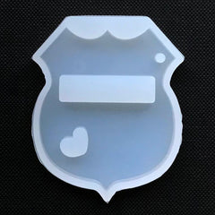 Kawaii Badge Silicone Mold | Resin Pendant Making | UV Resin Jewelry DIY | Epoxy Resin Mould (43mm x 50mm)