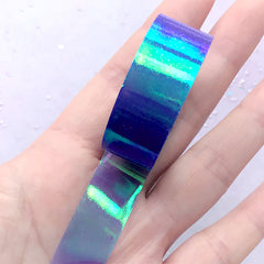 Iridescent Clear Tape | Holographic Adhesive Tape | Rainbow Color Tape | Kawaii Craft Supplies (1 piece / Purple / 1.5cm x 4 Meters)