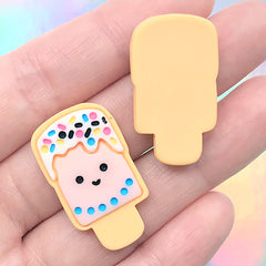 Dollhouse Sweet Cabochon | Miniature Popsicle Sugar Cookie | Doll Food Craft | Kawaii Jewellery DIY (3 pcs / 18mm x 30mm)