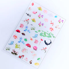 Flower Clear Film Sheet in Oriental Style | Floral Embellishments | Filling Materials for Resin Art