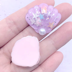 Kawaii Seashell Cabochon Assortment | Marine Life Cabochons | Phone Case Decoden Supplies (7 pcs / Mix / 27mm x 25mm)