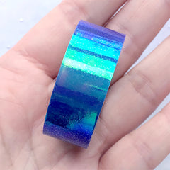 Iridescent Clear Tape | Holographic Adhesive Tape | Rainbow Color Tape | Kawaii Craft Supplies (1 piece / Purple / 1.5cm x 4 Meters)