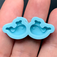 Mini Whale Silicone Mold (2 Cavity) | Small Marine Life Animal Mold | Polymer Clay Embellishment Making | Kawaii Craft Supplies (12mm x 9mm)