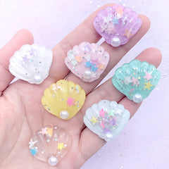 Kawaii Seashell Cabochon Assortment | Marine Life Cabochons | Phone Case Decoden Supplies (7 pcs / Mix / 27mm x 25mm)