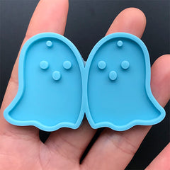 Ghost Pendant Silicone Mold (2 Cavity) | Halloween Jewelry Making | Resin Dangle Earring Mould | Resin Craft Supplies (30mm x 37mm)