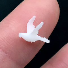 Mini Peace Dove Resin Inclusion | 3D Bird Figurines for Resin Craft | Filling Material for Resin Jewelry Making (2 pcs / 6mm x 11mm)