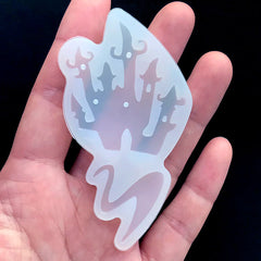 Spooky Haunted House Silicone Mold | Halloween Cabochon Mold | Clear Mold for UV Resin | Resin Craft Supplies