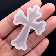 Cross Silicone Mold | Religion Mold | Gothic Decoden Supplies | Clear Mould for UV Resin | Epoxy Resin Mold (33mm x 48mm)