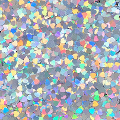 Holographic Heart Glitter | Holo Heart Confetti Sprinkles | Bling Bling Embellishments | Resin Art Supplies (AB Silver / 3mm / 5 grams)