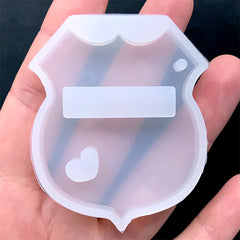 Kawaii Badge Silicone Mold | Resin Pendant Making | UV Resin Jewelry DIY | Epoxy Resin Mould (43mm x 50mm)