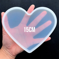 Big Heart Coaster Mold | Resin Petri Dish DIY | Epoxy Resin Art Supplies | Soft Clear Mold for UV Resin (150mm x 125mm)