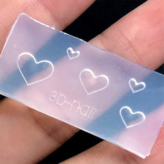 Mini Heart Silicone Mold (5 Cavity) | Tiny Resin Embellishment Making | Kawaii Clear Mold for UV Resin Craft (3mm to 9mm)