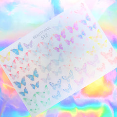 Small Butterfly Shrink Plastic Sheet | 3D Nail Designs | Resin Shaker Bits Making | Kawaii Stud Earrings DIY (1 Sheet / Translucent)