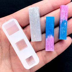 Square Bar Silicone Mold (3 Cavity) | Crystal Shard Mold | Soft Clear Mold for UV Resin Jewellery DIY | Epoxy Resin Art Supplies