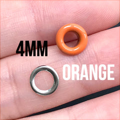 4mm Painted Eyelets | Colourful Grommets for Handmade Leather Craft (10 sets / Orange)