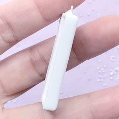 Rectangle Porcelain Bezel Tray | Ceramic Bezel Setting | UV Resin Jewelry DIY (1 piece / White / 20mm x 43mm)