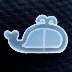 Whale Resin Shaker Charm Silicone Mold | Marine Life Mold | Fish Mold | Kawaii Cabochon DIY | UV Resin Art Supplies (64mm x 38mm)